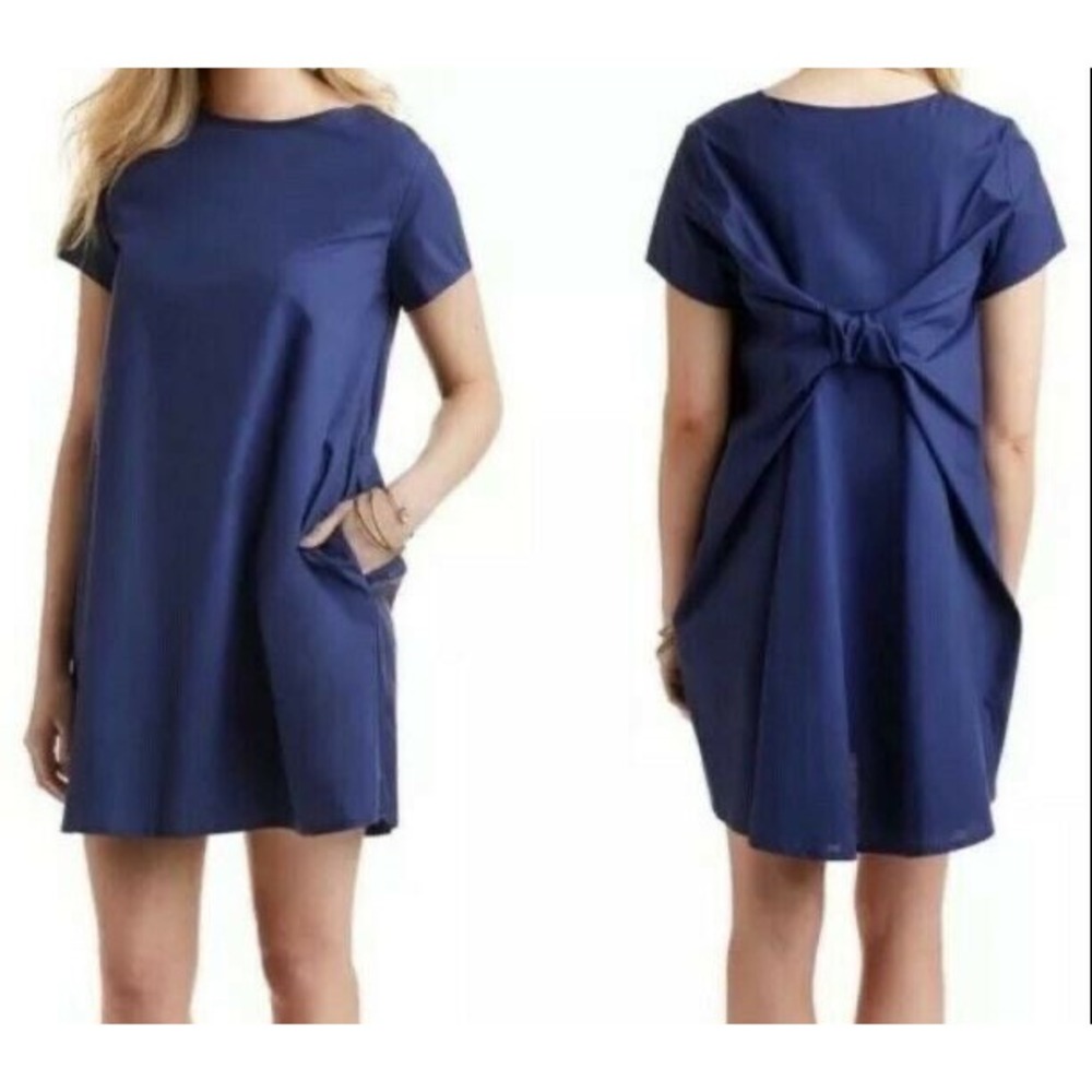 Vineyard Vines Bow Back Short Sleeve Mini Dress | Blue | 100%‎ Cotton
